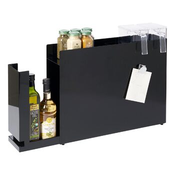 Розсувна підставка для спецій Yamazaki 6004 TOWER, чорна, сталь/поліпропілен, мінімалістичний дизайн, 12,5 x 5093 x 36,7 см (Д x Ш x В)