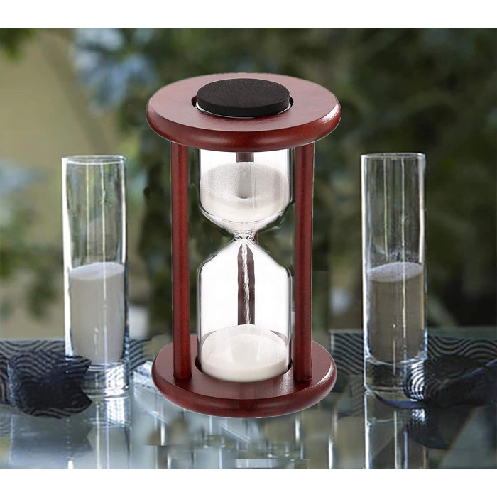 Пісочний годинник SuLiao для Uten, поворотний на 720, старовинний білий пісочний годинник, вінтажний пісочний годинник 1 Hora Reloj de Arena, великий метал, пісочне скло, офіс, письмовий стіл, дім, весільні прикраси (чорний, зроби сам)