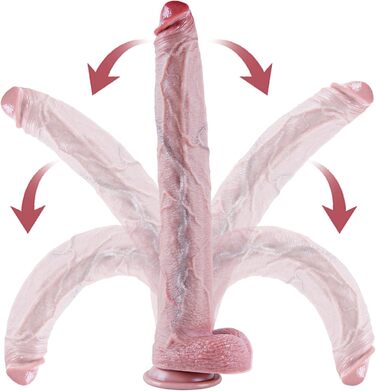 Надзвичайно довгий гігантський фалоімітатор, реалістичний силіконовий фалоімітатор, товстий з сильною присоскою, гігантський пеніс XXXL, для масажу клітора, піхви та точки G, широкий стимулятор пеніса для чоловіків та жінок, тілесного кольору, 42