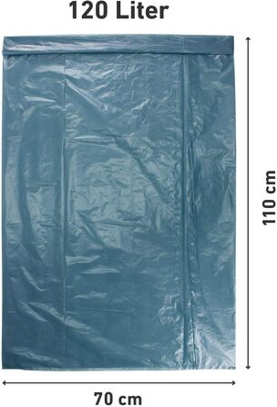 Сині сміттєві пакети з переробленої сировини міцні, міцні, об&39ємом 120 л, тип 100, згорнуті в рулон, 150 шт.
