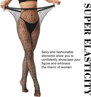 Жіночі мереживні колготки SNDE, чорні, еластичні, універсальний розмір,  3 пари