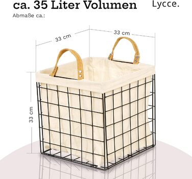 Кошик для зберігання Lycce Kallax Insert підходить для полиць Ikea Kallax, промисловість металева чорна 33 x 33 x 33 см