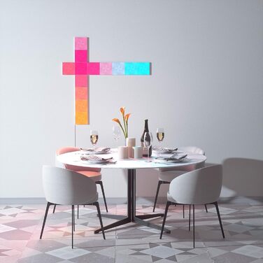 Стартовий комплект Nanoleaf Canvas, 9 світлодіодних світлодіодів RGBW Smart Light Squares - Модульні світлодіодні панелі WLAN, 16 мільйонів кольорів настінного світильника для приміщень, Музика та синхронізація екрана, Працює з Alexa Google Apple, Декорац