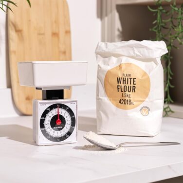 Механічні кухонні ваги Salter 022 WHDR - аналогові ваги зі шкалою, максимум 500 г, вимірювання з точністю до 5 г для точного порці