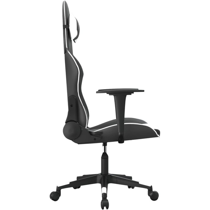 Ігрове крісло INLIFE чорно-біле зі штучної шкіри, Меблі, Крісла, Ігрові крісла, Біле, 15,3 кг, 3143692