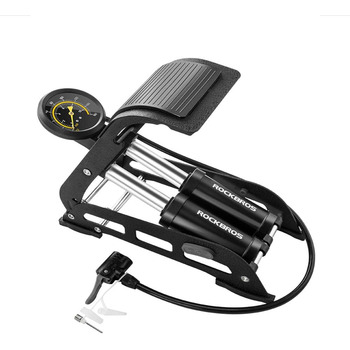 Велосипедний насос, подвійний циліндр, ножний насос з точним манометром для велосипеда, м&39яча, повітряної кульки, ножний насос, чорний Велосипедний насос, подвійний циліндр, ножний насос з точним манометром для велосипеда, м&39яча, повітряної кульки, ножний насос, чорний