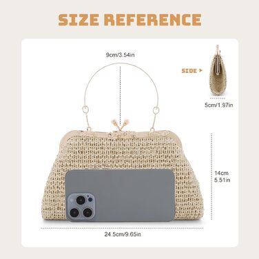 Сумка-клатч жіноча для вечірок та відпочинку, бежева. Ідеально підходить для пляжу, весілля, коктейльної вечірки або випускного.