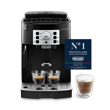 Кавомашина De'Longhi Magnifica S автоматична, 2 напої, 3 функції, чорний/сріблястий
