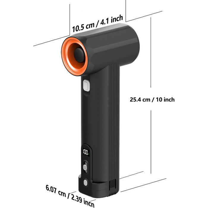 Електричний струменевий сухий повітродув, повітродув для металевого листя, повітродувка зі стисненим повітрям і повітродувка, автомобільна сушарка з потоком повітря 331 км/год для листя, снігу, крапель води та пилу в автомобілі