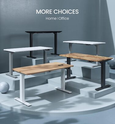 Електричний стіл MAIDeSITe з регульованою висотою, 2 потужними двигунами, регульованою висотою рамою столу з 2-секційними ніжками, 4 налаштуваннями пам&39яті та функцією захисту від зіткнень (чорний) 72-120 см Чорний