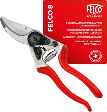 Професійні садові ножиці FELCO 8 з двостороннім лезом 25 мм для правшів зі складною пилкою FELCO 600