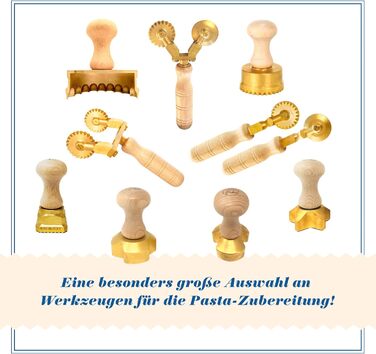Квадратна хвиляста 45x45мм Італійський інструмент для пасти для домашньої комерційної кухні Латунь, натуральне дерево Простота у використанні Форма для печива равіолі, виготовлена в Італії