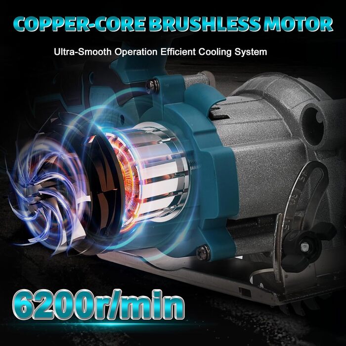 Акумуляторна циркулярна пила на літієвому акумуляторі Makita 18В, безщіткова міні-циркулярка з 2 пильними дисками, міні-циркулярка