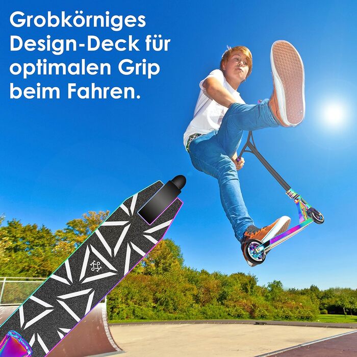 Керований веселий самокат трюковий самокат з підставкою ABEC 9 кулькових підшипників, 110 мм PU колеса, самокат кік самокат міськи