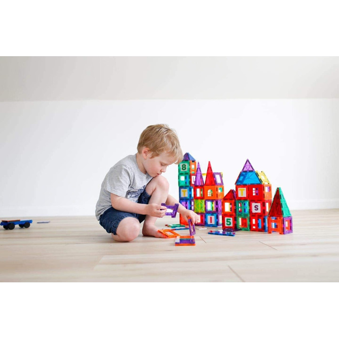 Стартовий набір Playmags - набір квадратів із 30 предметів тепер із сильнішими магнітами, міцними, надміцними магнітними плитками