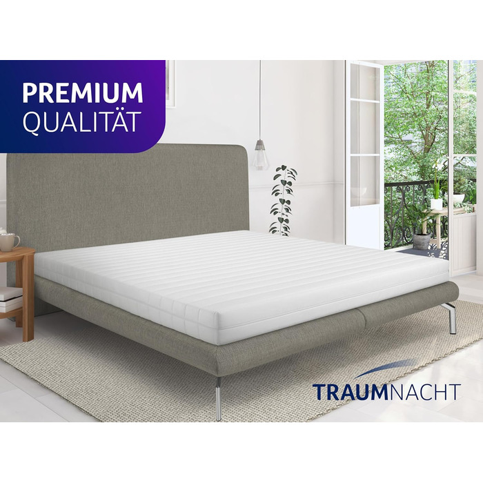 Матрац Traumnacht Easy Comfort Duo з холодної піни 90x200 см H2 та H3 Ергономічний та повітропроникний Сертифіковано Oeko-Tex Висота 11 см Гіпоалергенний та антибактеріальний Німецький стандарт якості, рівень жорсткості H2 (м&39який) H3 (середньо-жорсткий