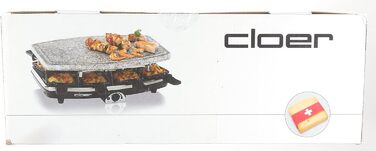 Раклетний гриль з натуральним каменем, 1200 Вт, 8 сковорідок з антипригарним покриттям з термоізольованими ручками, ціла плита, 6430