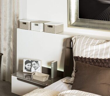 Набір із 3 коробок для зберігання Rotho Country об&39ємом 6 л, під ротанг, пластик без бісфенолу А (PP), білий, 3 x A5/6L (28,0 x 18,5 x 12,6 см), Не застосовується Білий Не застосовується