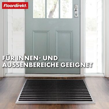Килимок для вхідних дверей Floordirekt &39Spectral&39 для використання всередині та зовні приміщень - Стійкий до іржі та атмосферних впливів - Килимок для передніх дверей - Килимок для входу (Матований, 68 x 98 см) 68 x 98 см Матований