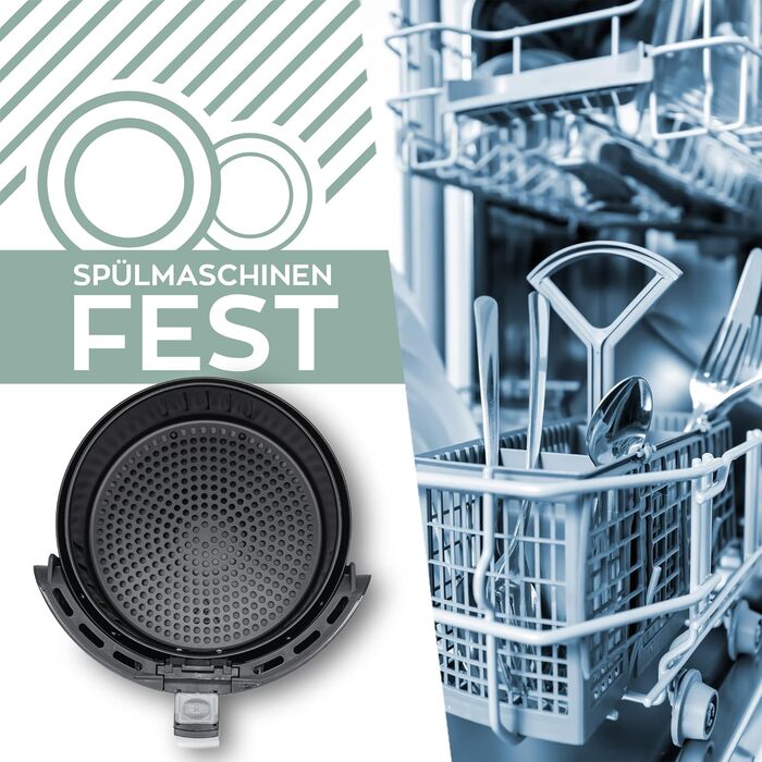 Фритюрниця HEINRICHS з цифровим світлодіодним дисплеєм РК-дисплей сенсорний дисплей, 12 програм 1500 Вт гаряча фритюрниця без олії Фритюрниця Функція таймера фритюрниці (3.7 л, сенсорний) 3.7 л сенсорний