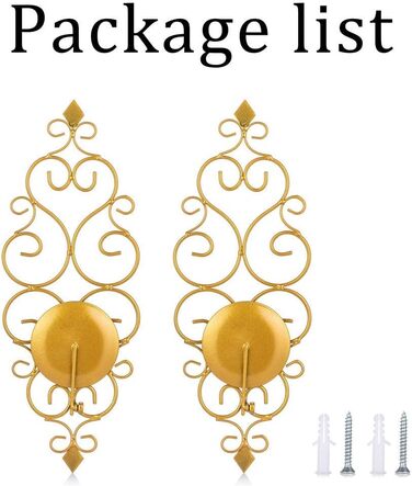 Настінний свічник настінний свічник настінний свічник свічник свічник з металу набір з 2, настінний тримач для свічок настінний тр