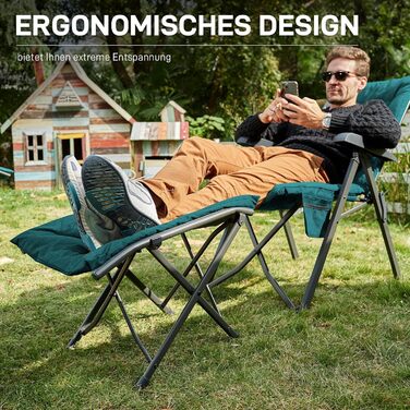 Складаний пуф для ніг EVER ADVANCED, складний табурет висотою 47 см, м&39яка підставка для ніг для крісел, садових та балконних стільців, похила лінія, зелений