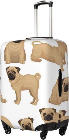 Чохол для валізи Мопс-цуценя, еластичний захист від подряпин, розмір M, чорний, 85 см