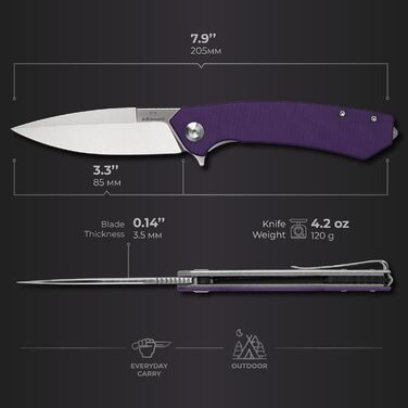 Кишеньковий складаний ніж Firebird GANZO Adimanti Skimen-PL, рукоятка G10 з кліпсою та склобій, клинок зі сталі D2, мисливський, р