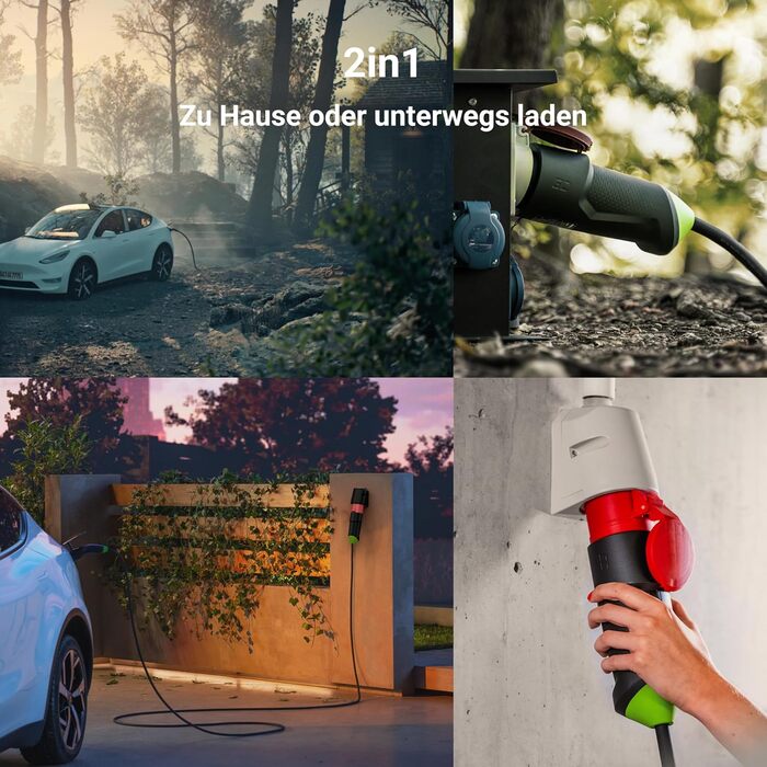 Електромобілі Мобільний зарядний пристрій Wallbox 11kW 7m EV Тип 2 до CEE 16A з додатком e-Car Домашня зарядка без Wallbox 2in1 Су
