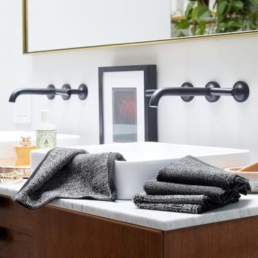 Супер плюшеві банні рушники Brooklinen, набір з 2 шт. , строкаті, чорні, 100 бавовна, найкращі розкішні рушники для спа-центру Чор