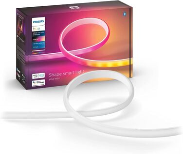 Базовий набір Philips Hue White & Color Ambiance Gradient Lightstrip (2 м), світлодіодна стрічка з регулюванням яскравості для системи освітлення Hue з 16 мільйонами кольорів і градієнтів кольорів, інтелектуальне керування освітленням за допомогою голосу 