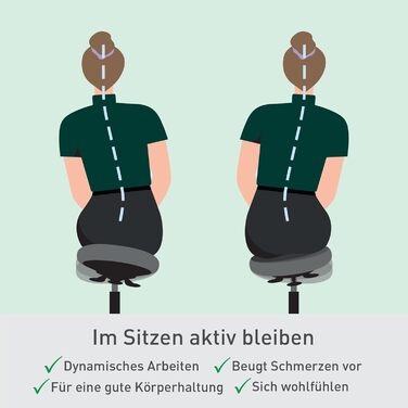 Стілець Leitz Ergo Active з регульованою висотою (4760 см) з колесами, офісний стілець з подушкою сидіння, ергономічний поворотний стілець для дому, офісу, відпочинку та хобі, серія Ergo, чорний, 65770095 світло-сірий стілець з колесами