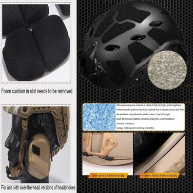 Комплект шолома для страйкболу Fast з гарнітурою, тактичним шоломом Fast з лінзами, кріпленням для ПНВ та моделлю бінокля для ігор на відкритому повітрі, страйкбол, пейнтбол та CS