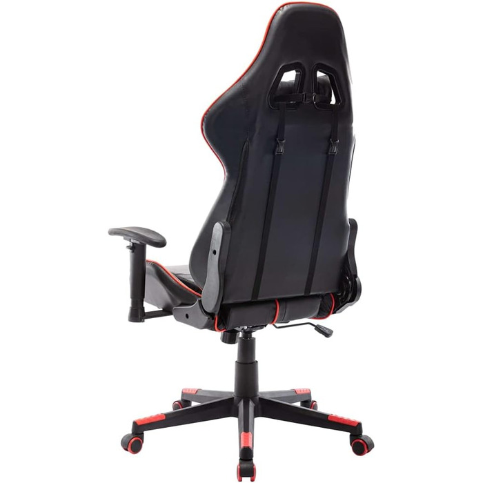 Ігрове крісло чорно-червоне зі штучної шкіри