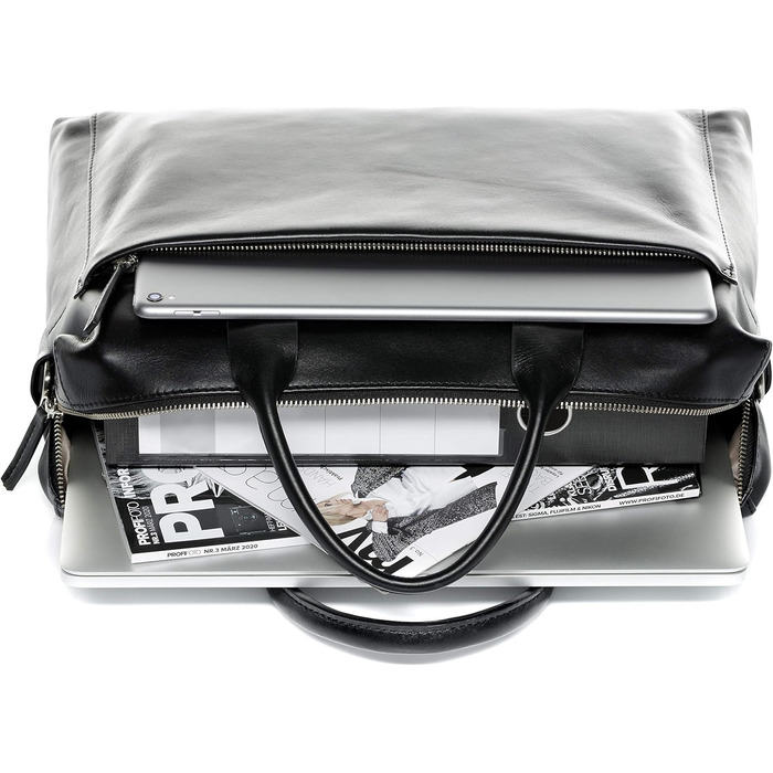 Велика сумка для ноутбука з натуральної шкіри - 15.4-дюймовий ноутбук ділова сумка Troy - сумка через плече портфель з відділенням