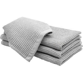 Набір ZOLLNER з 4 бавовняних чайних рушників розміром 50x70 см - добре поглинаючі та міцні кухонні рушники сірого кольору - можна