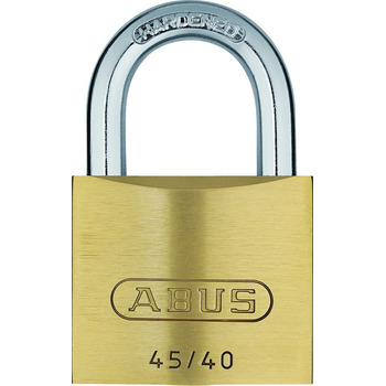Замок навісний ABUS 45/40 з латуні комплект з 5 ключів з прецизійним циліндром та штифтами грибоподібної форми рівень безпеки ABUS 4 латунний колір, 40 мм / 5 ключів