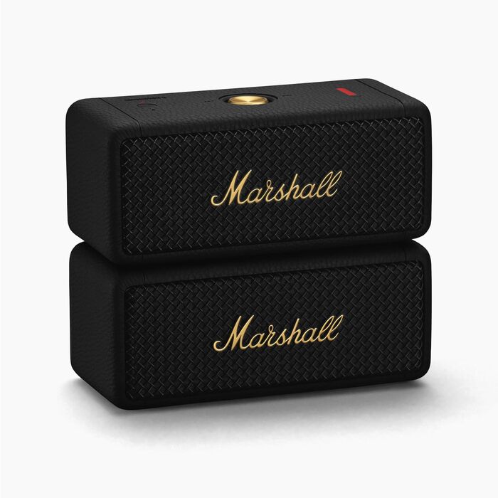 Портативна колонка Marshall Emberton II Bluetooth, бездротова, водонепроникна - чорний і латунний Black & Brass Emberton II