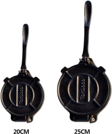 Преміальний чавунний прес для тортильї з рецептами та інструкціями (20 см)