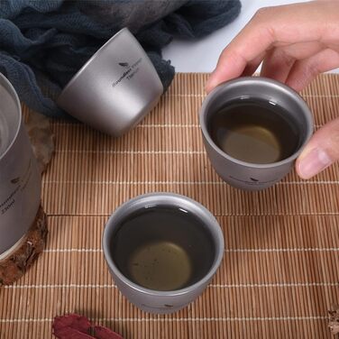 Маленька титанова чашка для чаю з подвійними стінками Легка чашка для еспресо Міні-чашка для вина для саке Багаторазовий кемпінг н