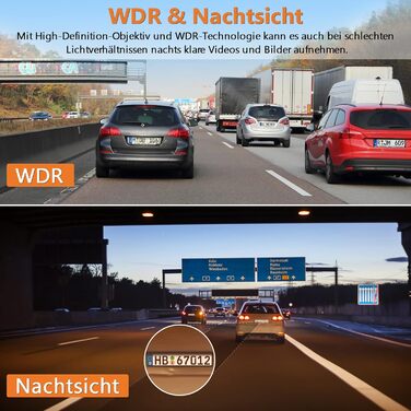 Відеореєстратор автомобільний передній і задній, подвійна автомобільна камера з SD-картою, FHD 1080P, 3-дюймовий IPS екран, нічне