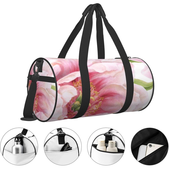 Дорожня сумка-циліндр з квітковим візерунком, спортивна сумка для чоловіків та жінок, сумка-мішок, спортивна сумка