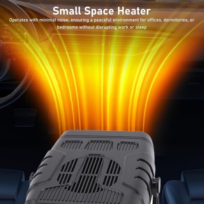 Акумуляторний обігрівач Cuifati, портативний автомобільний обігрівач потужністю 200 Вт, постійна температура, електричний обігрівач для автомобіля, використання в приміщенні, з двома USB-портами та 2.