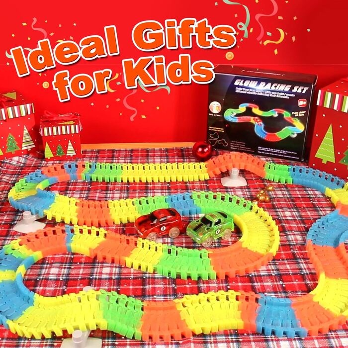 Іграшки від 3 років Автомобіль гоночний трек Машинка іграшка з 240 деталей світлого автомобіля гоночна траса 2 світяться машинки і