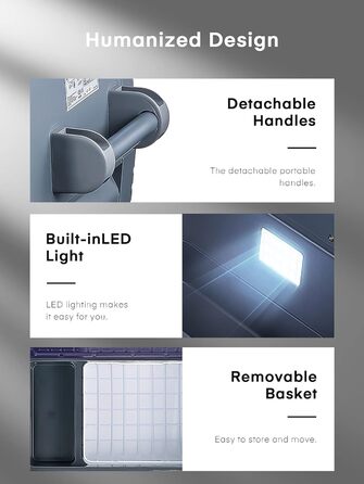 Компресор FOHERE 45L cool box, електричний холодильник, 12В/24В/220-240В з режимом ECO, портативний електричний холодильник, що ох