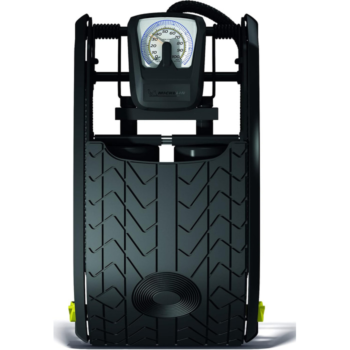 Ножний насос, двоциліндровий MICHELIN, 67 см, 4 бар / 58 PSI, сталь/гума/пластик, чорний
