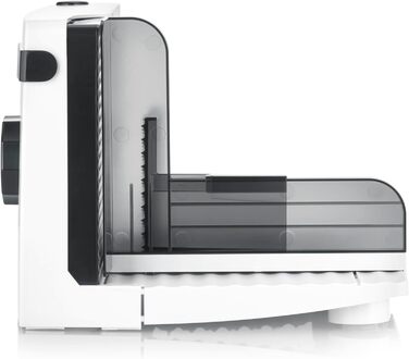 Нарізка для хліба, м'ясної нарізки або сиру, хліборізка з плавним регулюванням товщини різання, слайсер із захистом для пальців, біло-чорний, AS 3912