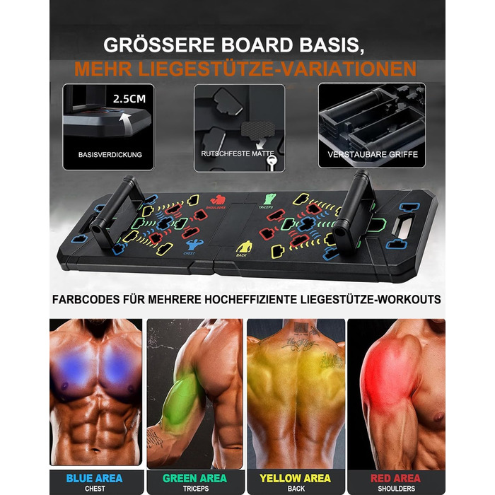 Портативна дошка для віджимань 30-в-1, складна підставка для віджимань для фітнес-тренувань з ручками, складні віджимання, тренажери для тренування м&39язів грудей, силові тренування для чоловіків та жінок, спалювання жиру