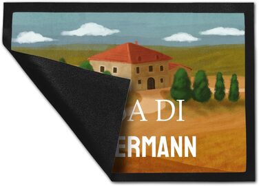 Килимок для дверей Casa Di Toskana - персоналізований з вашим прізвищем - для будинків відпочинку в Італії, літніх канікул, літнього декору, італійської атмосфери, Флоренції, Сієни, подорожей, Європи, лавандових полів