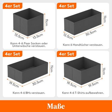 Набір органайзерів для шафи Lifewit з 16 шухляд, органайзер для шафи, система шухляд для пеленального столика, спальня для одягу, дитячий одяг, шкарпетки, спідня білизна, сірий 16